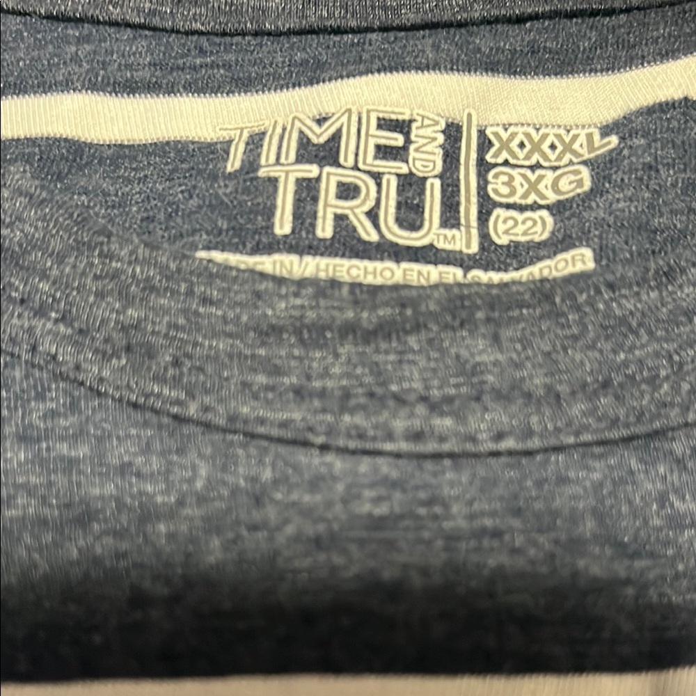 Time and Tru Womens Striped Short Sleeve Slub Crew Neck T-Shirt - Size 3X - Picture 2 of 5